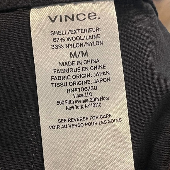 NEW Vince Wool Blend Flat Front Trousers Men's Size 32 - Picture 10 of 11